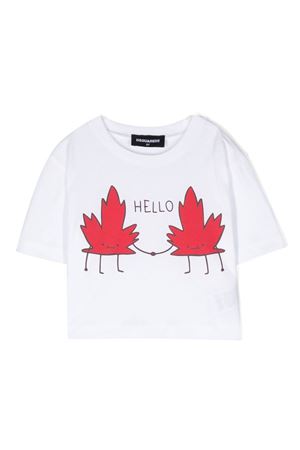 White cotton tshirt DSQUARED KIDS | DQ1572D00MMDQ100